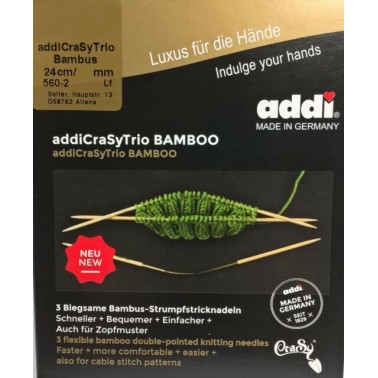 Addi - AddiCrasyTrio Aiguilles dpn bamboo flexibles à double extrémité
