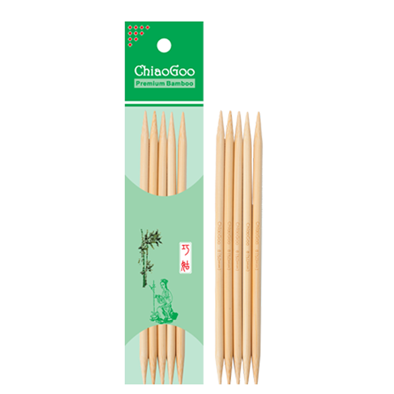 Chiaogoo - Agujas de doble punta  15 cms DPN bamboo