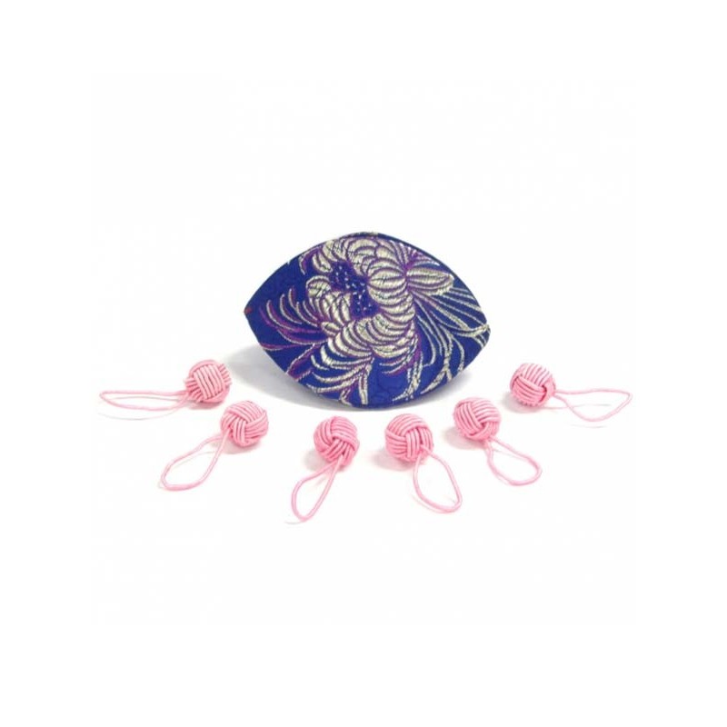 Hiya Hiya - Set marcapuntos ovillo rosa con estuche