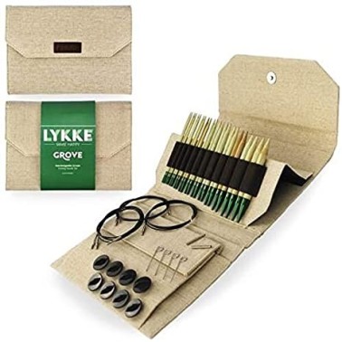 Lykke - Kits agujas circulares intercambiables de madera en 3.5 " (9 cms)  y 5" (12 cms)