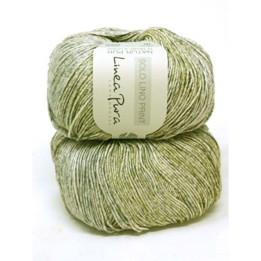 Solo Lino Print - Grey Beige Olive 151