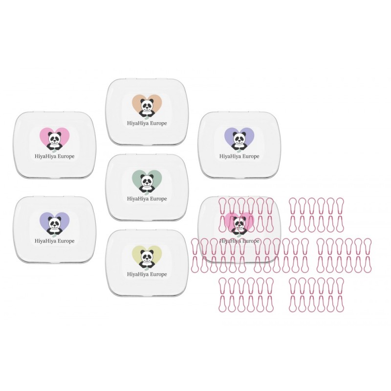Hiya Hiya - Caja con imperdibles rosa