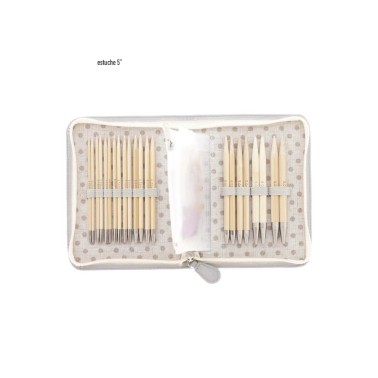 Tulip - Carry C Set 4" (10cms) ó 5" (12cms) - KIT Completo - Set Agujas Circulares Bambú intercambiables