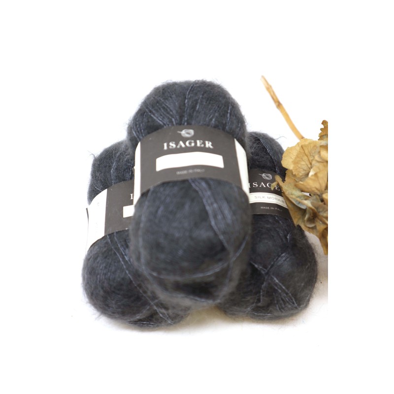 Isager Silk Mohair - 47 Dark Grey