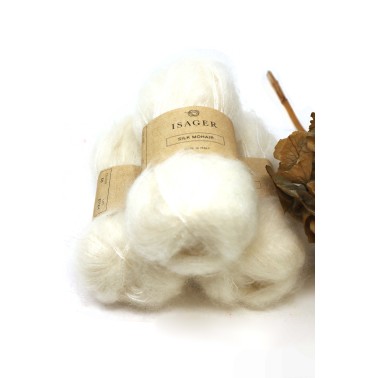 Isager Silk Mohair - White