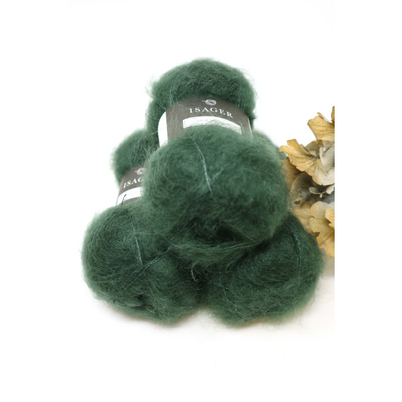 Isager Silk Mohair - 37 Dark Green