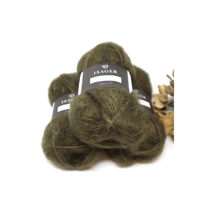 Isager Silk Mohair - 68 olive