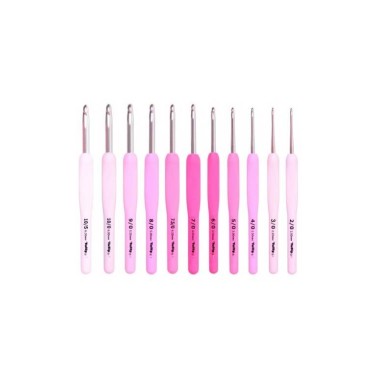 Tulip  - Etimo Pink - Ganchillo de Aluminio con empuñadura acolchada