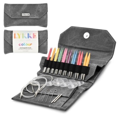 LYKKE - KIT RAINBOW INTERCHANGEABLE CIRCULAR NEEDLES IN 3.5" (7 cms) OR 5" (12 cms)