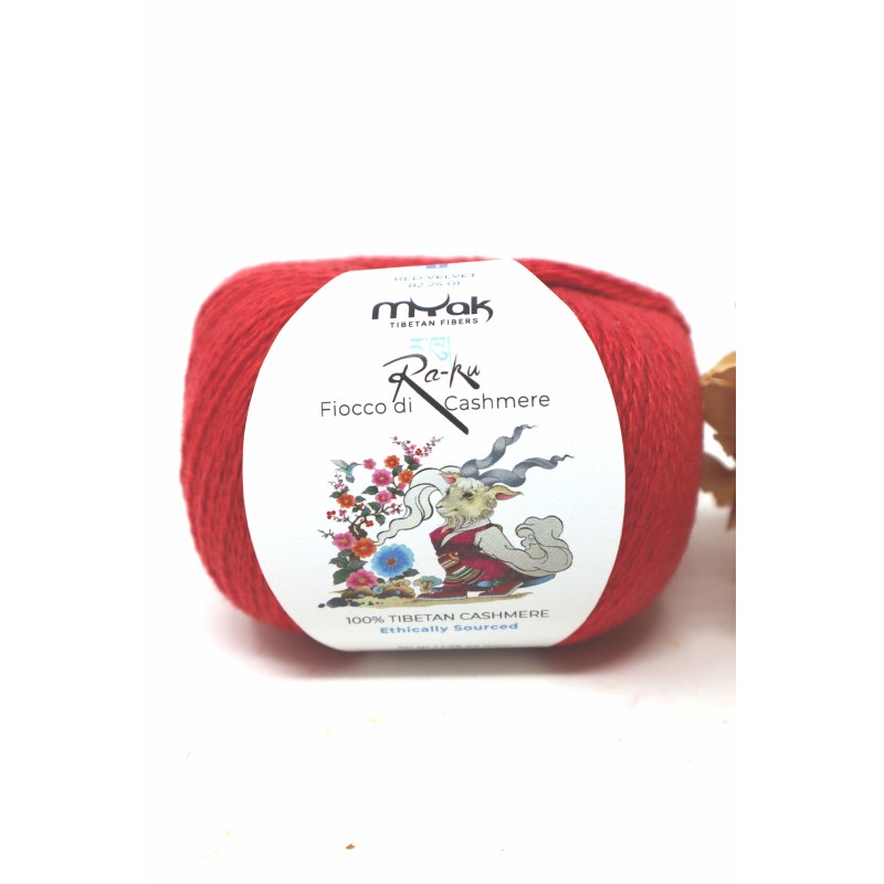 mYak - Ra-Ku Fiocco Di Tibetan Cashmere Lace - Red Velvet