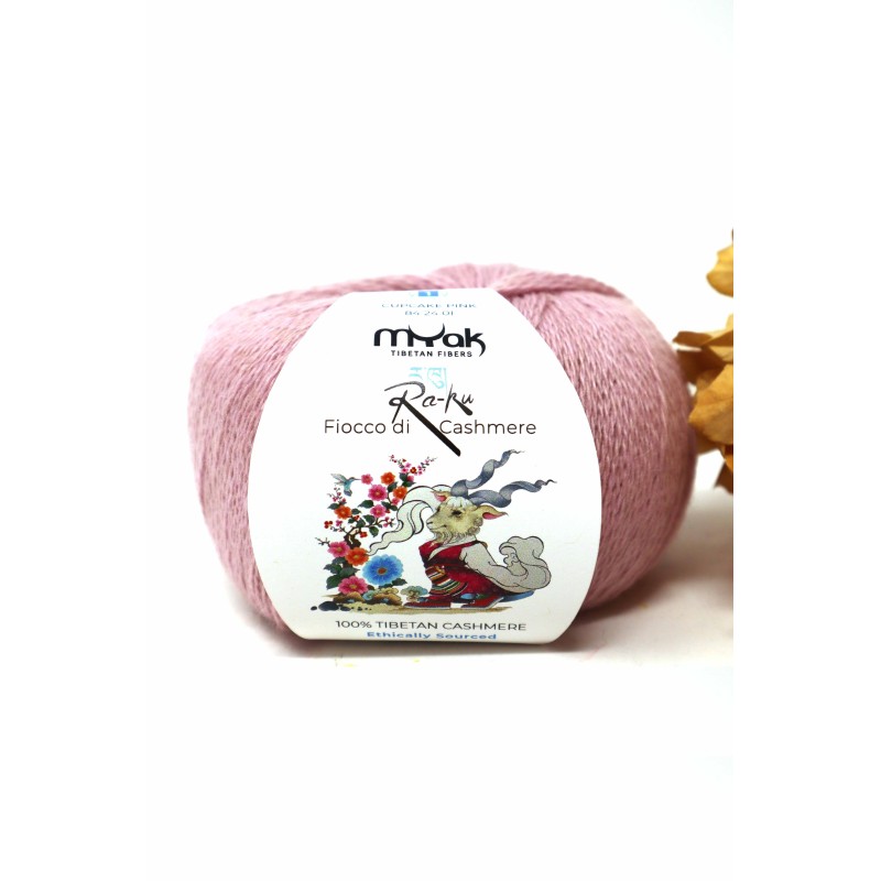 mYak - Ra-Ku Fiocco Di Tibetan Cashmere Lace - Cupcake Pink