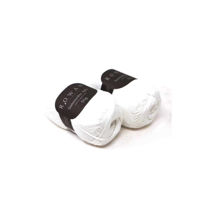 Rowan Summerlite 4 Ply - 417 Pure White algodón de Giza suave y mate grosor fingering