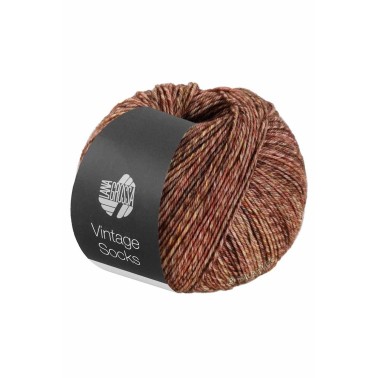 Lana Grossa Vintage Socks - 1008 Brown Red