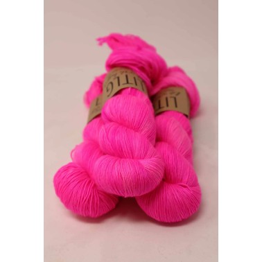 LITLG Singles Pink Pop fluor 100% laine fingering Superwash Merino premium , 1 single ply 