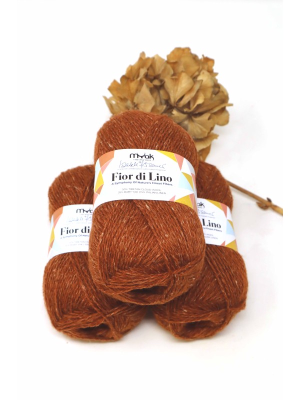 mYak Flor di Lino Fox fil Fingering avec la elegance du lin italien