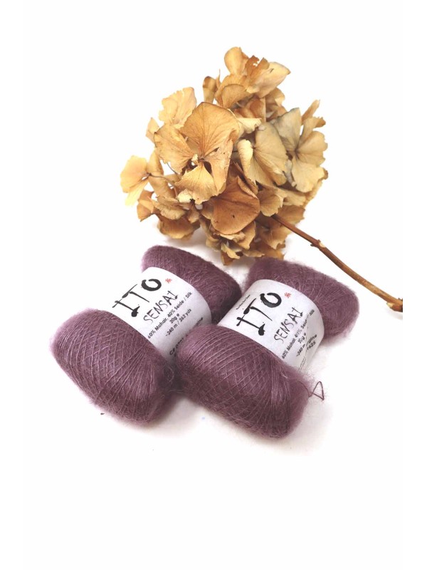 Ito Sensai Aubergine 701 Couleurs vibrantes de mohair et soié
