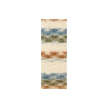 Hippie 3038 Blue Brick Kaki  lana a rayas primavera verano