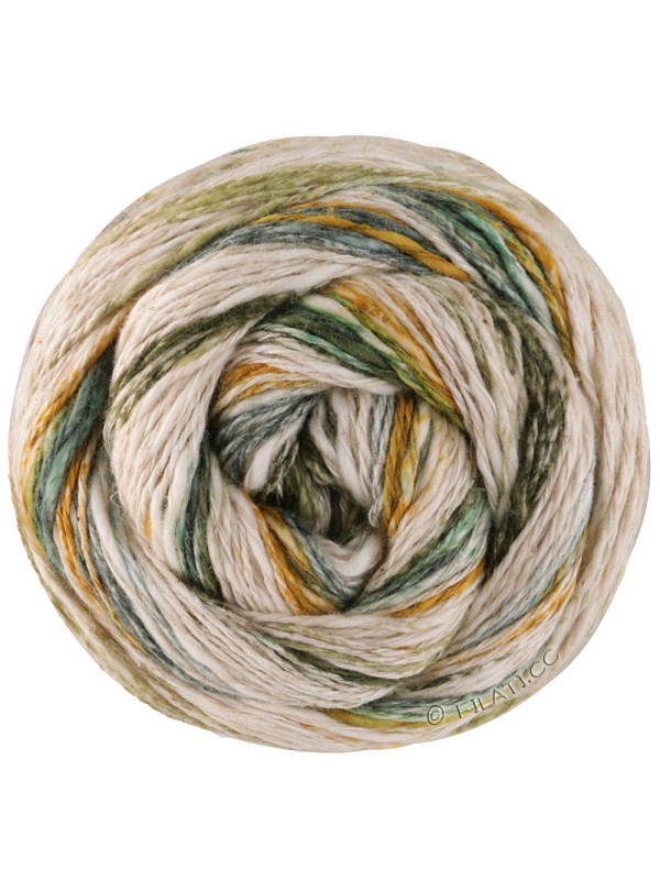 Hippie 3037 Green Turquoise Yellow lana a rayas primavera verano