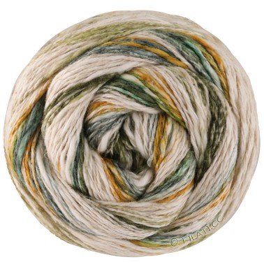Hippie 3037 Green Turquoise Yellow lana a rayas primavera verano