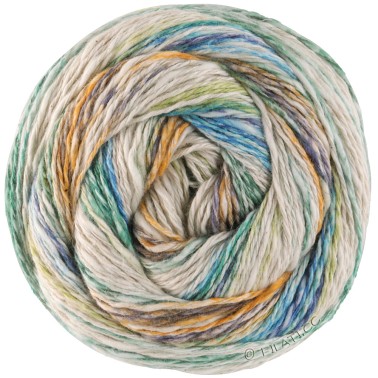 Hippie 3033 Green Turquoise Yellow Lila Emerald lana a rayas primavera verano