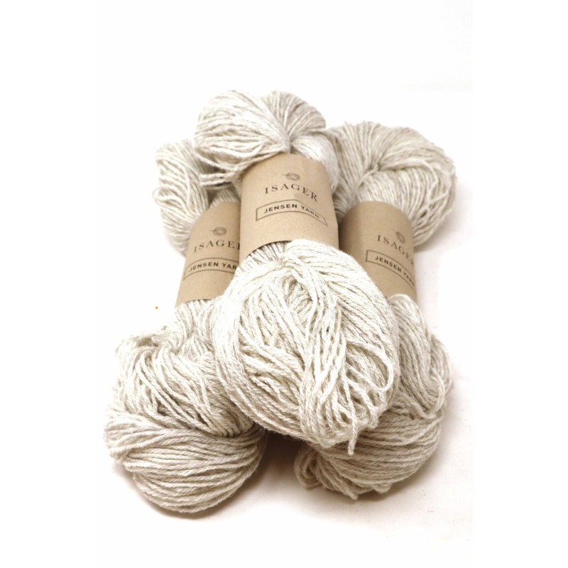 Isager Jensen 0s Cream Grey Heather