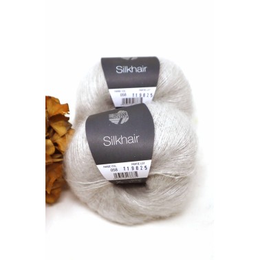 Lana Grossa Silkhair 058 White Grey Pearl