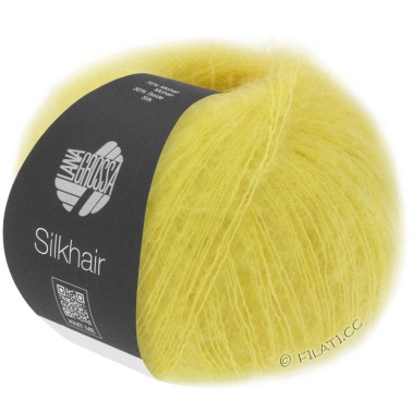 Lana Grossa Silkhair 185 Neon Yellow mohair fino muy suave