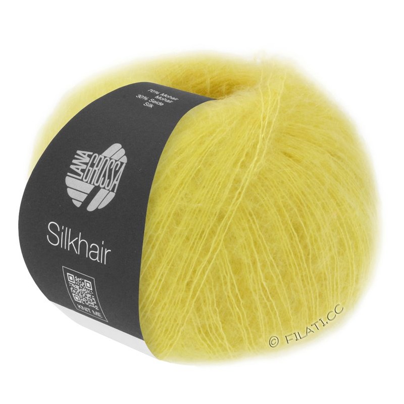 Lana Grossa Silkhair 185 Neon Yellow mohair fin très doux