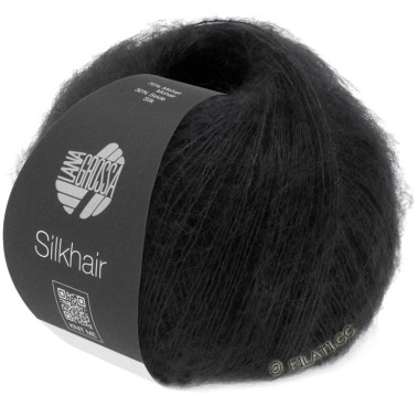 Lana Grossa Silkhair 014 Black mohair fino muy suave