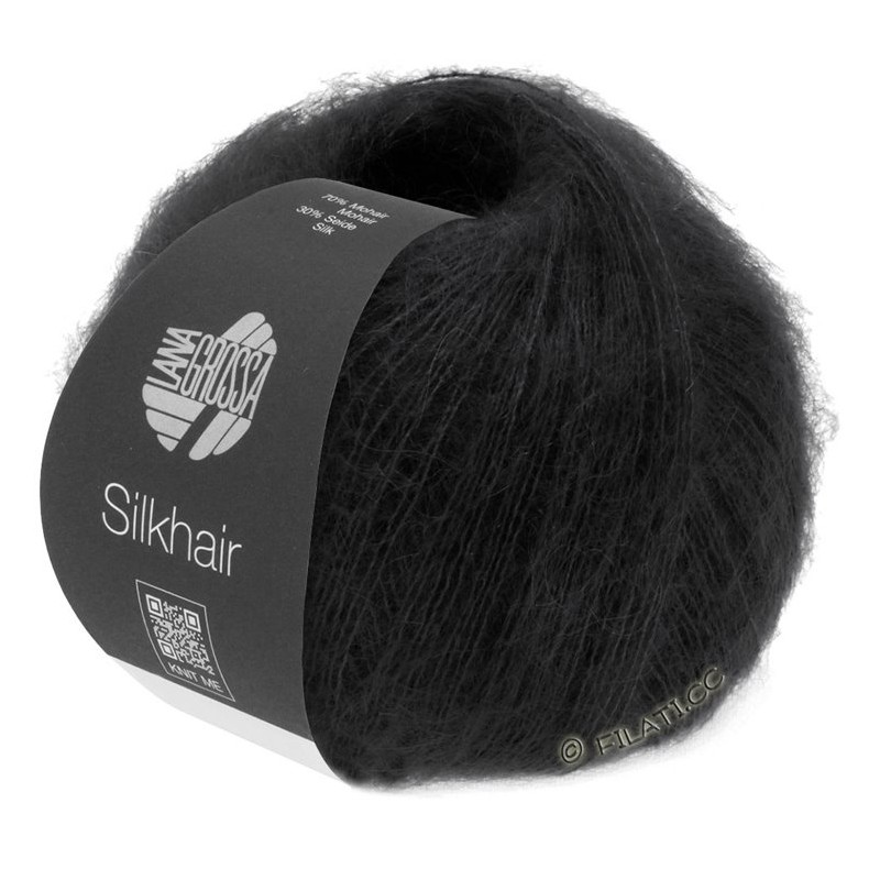 Lana Grossa Silkhair 014 Black very soft fine mohair