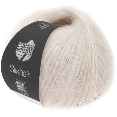Lana Grossa Silkhair 018 White Beige mohair fino muy suave