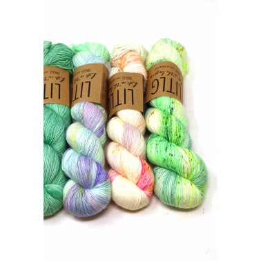 LITLG Singles Set Bright Cold 6 madejas 100% Superwash Merino premium , de un solo cabo single ply  tipo fingering