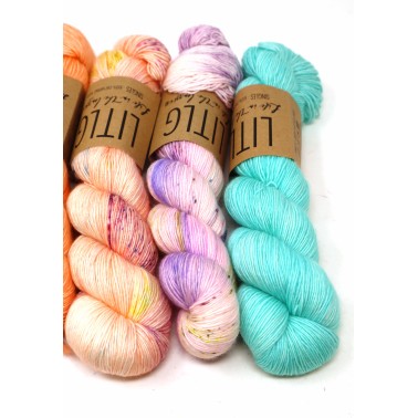 LITLG Singles Set Bright Pop 6 echeveaux 100% laine fingering Superwash Merino premium , 1 single ply 