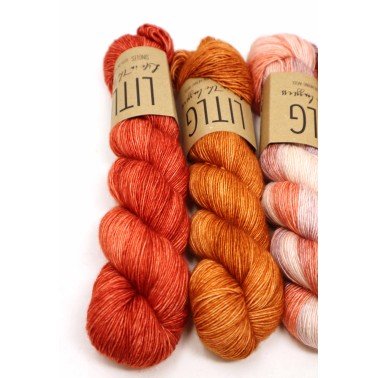 Litlg Singles Set Warmth 6 madejas 100% Superwash Merino premium , de un solo cabo single ply  tipo fingering