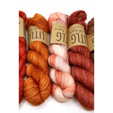 Litlg Singles Set Warmth 6 madejas 100% Superwash Merino premium , de un solo cabo single ply  tipo fingering