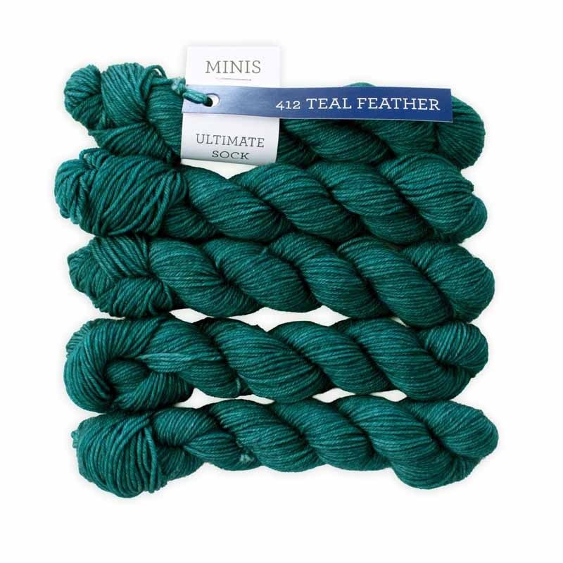 Ultimate Sock Teal Feather 412 Mini Skein