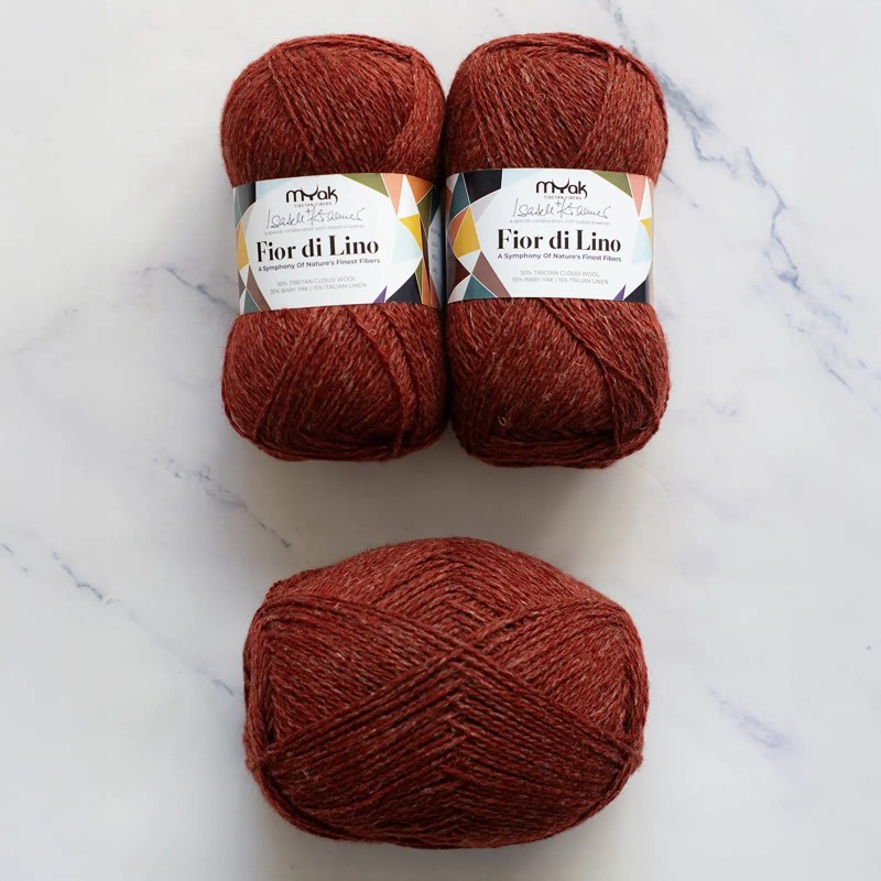 mYak Flor di Lino Maroon Limited Edition fil Fingering avec la elegance du lin italien