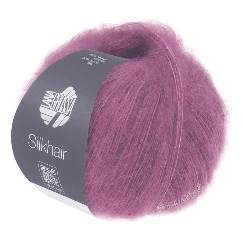 Lana Grossa Silkhair 216 Mauve mohair fin très doux .