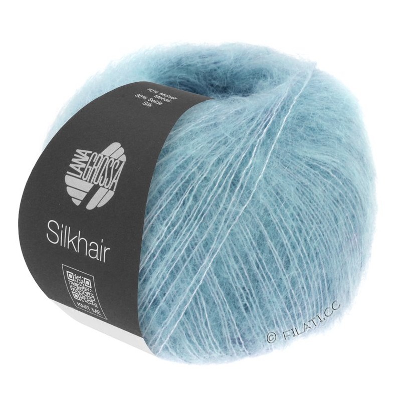 Lana Grossa Silkhair 201 Delicate Blue mohair fino muy suave