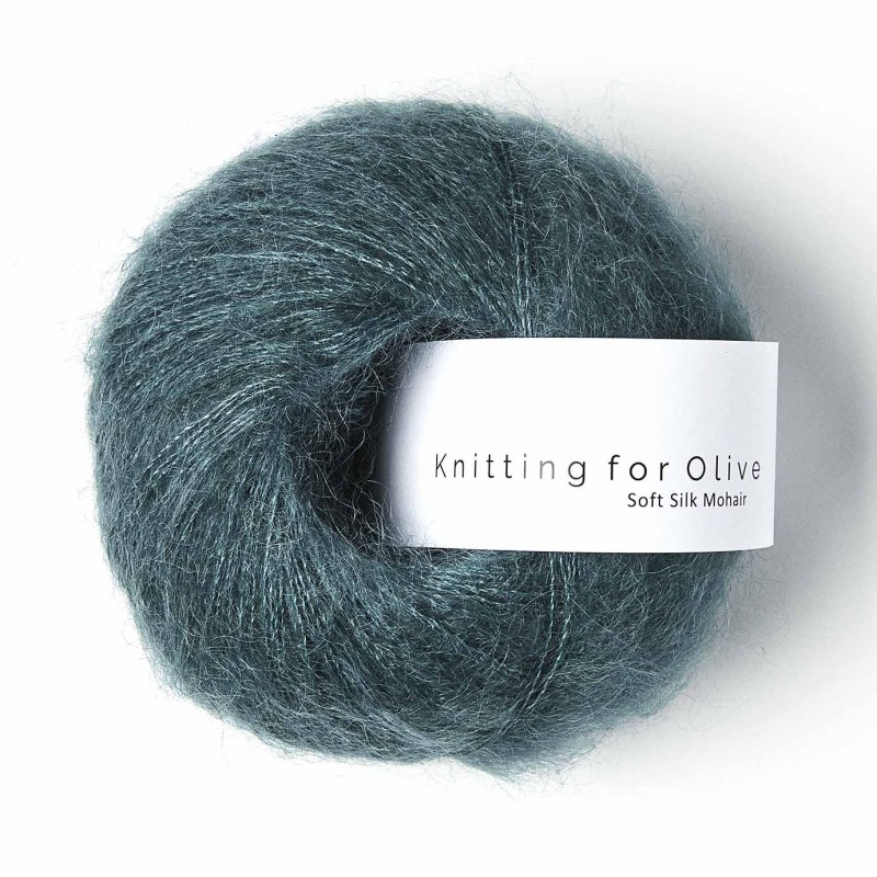 Knitting For Olive Soft Silk Mohair Petroleum Green mohair duradero y obtenido éticamente