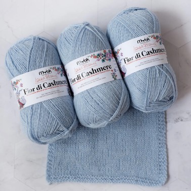 mYak Flor di Cashmere Faded Denim la elegancia del cashmere