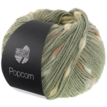 Popcorn 13 Camel Green | Hilo 100% Algodón con Nudos – Comprar Online