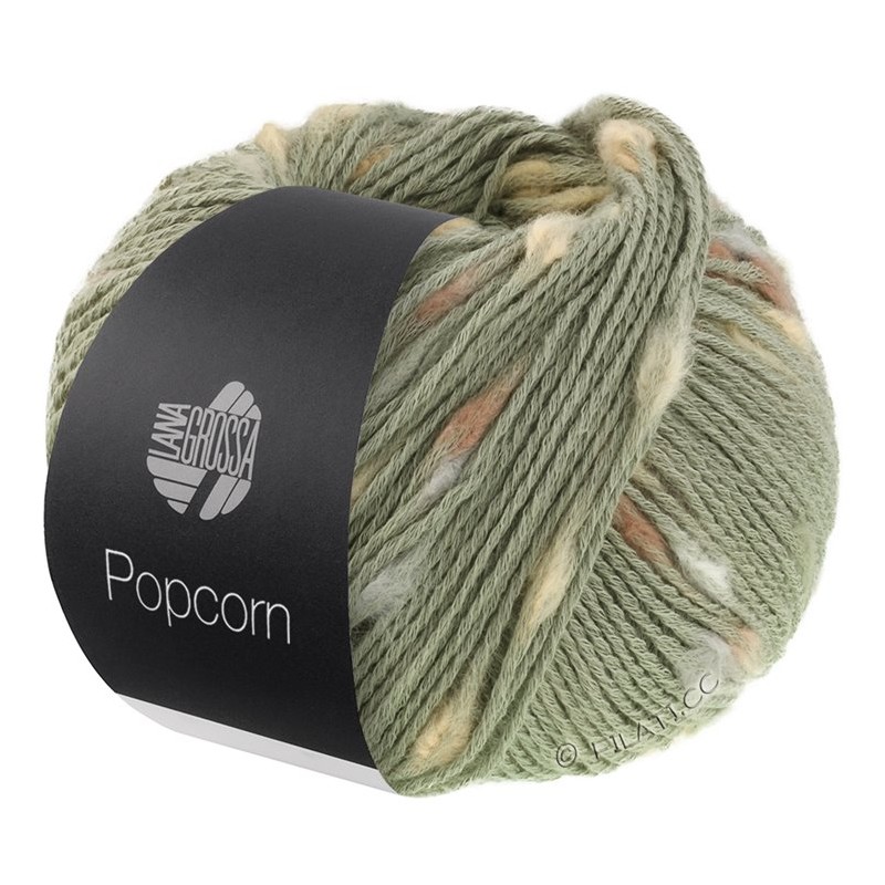 Popcorn 13 Camel Green | Hilo 100% Algodón con Nudos – Comprar Online