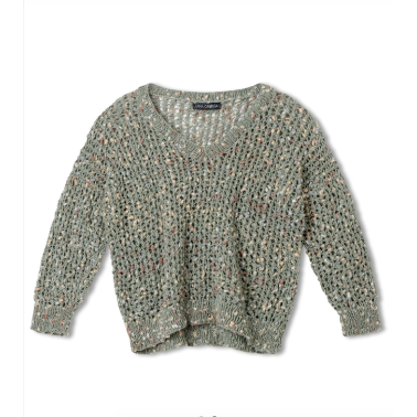 Popcorn 13 Camel Green | Hilo 100% Algodón con Nudos – Comprar Online