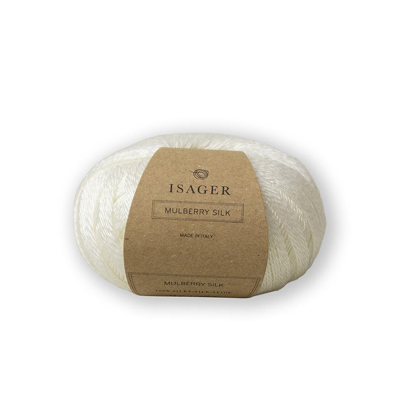 Isager Mulberry Silk E0 Cream hilo grosor lace