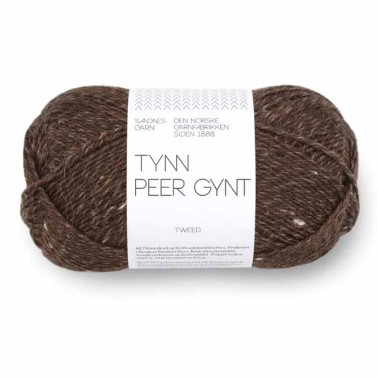 Tynn Peer Gynt 3085 Dark Brown Tweed lana noruega de Sandnes Garn fingering