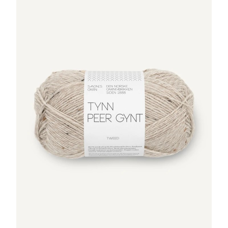 Tynn Peer Gynt 2655 Beige Tweed norvégienne laine fingering de Sandnes Garn