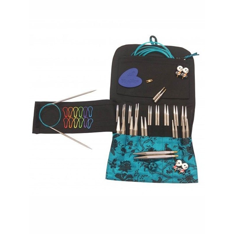 Hiya Hiya - Sharp I/C DELUXE PLUS Set 4" (10cms) ó 5" (12cms) - KIT SMALL - Aiguilles Circulaires Metalic  Intercambiables