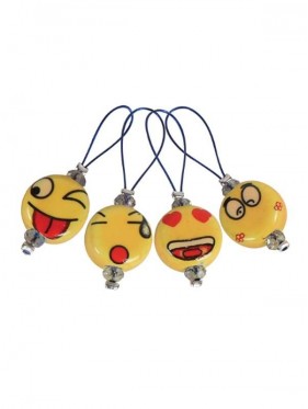 Knit Pro - Stitchmarkers Playfull beads Smiley with pouch