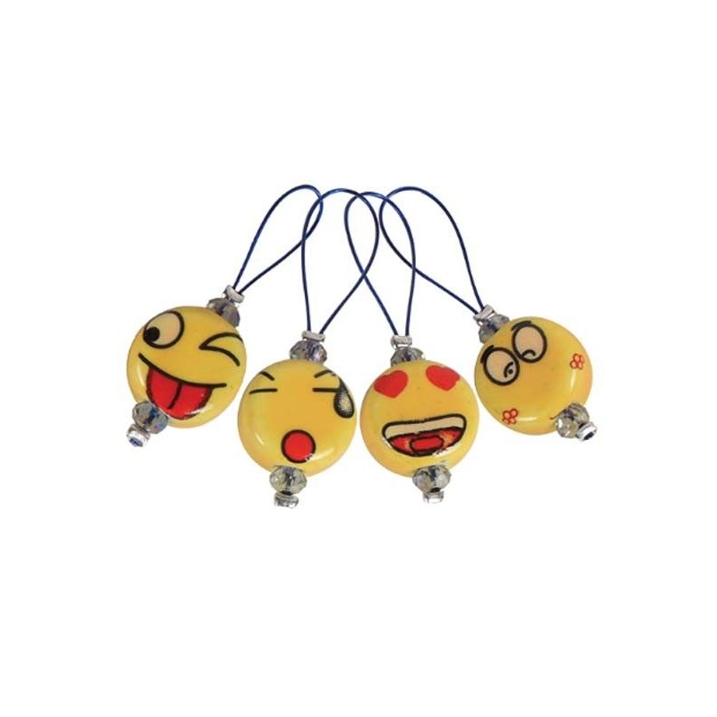 Knit Pro - Marcapuntos Playfull beads Smiley con mini estuche